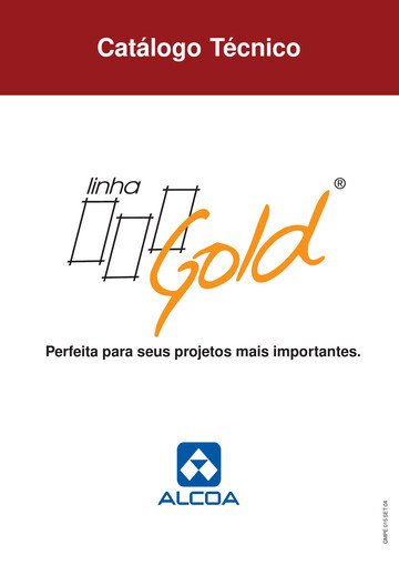 Capa do catálogo técnico de perfis de alumínio Linha Gold III