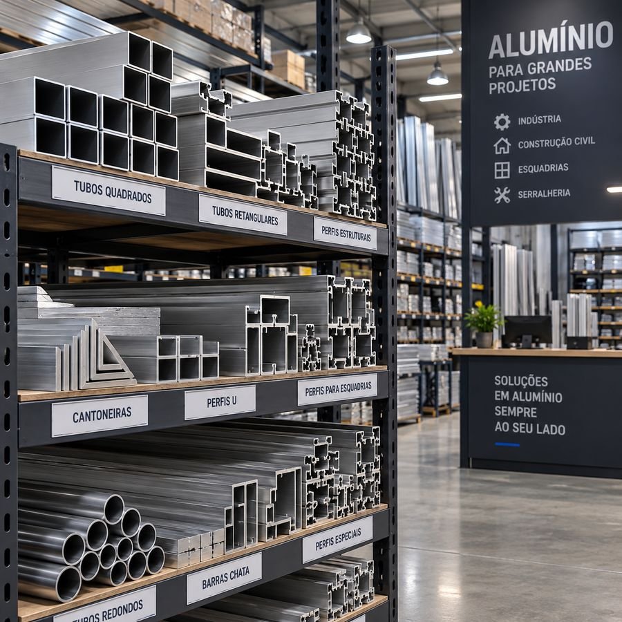 Estoque de perfis de alumínio da Alumaster